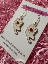 Load image into Gallery viewer, Heart Kitten Charm Earrings
