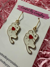 Load image into Gallery viewer, Heart Kitten Charm Earrings
