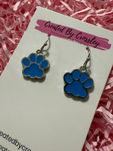 Load image into Gallery viewer, Blue Paw Charm Earrings
