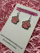 Load image into Gallery viewer, Pink Paw Charm Earrings
