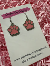 Load image into Gallery viewer, Pink Paw Charm Earrings
