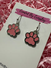 Load image into Gallery viewer, Pink Paw Charm Earrings
