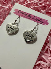 Load image into Gallery viewer, Best Friend Paw Heart Charm Earrings
