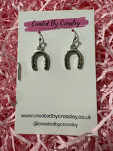 Load image into Gallery viewer, Good Luck Horseshoe Charm Earrings
