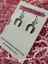 Load image into Gallery viewer, Good Luck Horseshoe Charm Earrings
