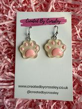 Load image into Gallery viewer, Pink Paw Charm Earrings
