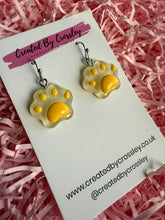 Load image into Gallery viewer, Yellow Paw Charm Earrings

