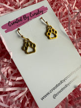 Load image into Gallery viewer, Paw Print Outline Charm Earrings
