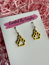 Load image into Gallery viewer, Paw Print Outline Charm Earrings
