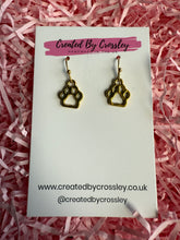 Load image into Gallery viewer, Paw Print Outline Charm Earrings
