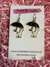 Load image into Gallery viewer, Umbrella Cat Charm Earrings
