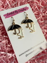 Load image into Gallery viewer, Umbrella Cat Charm Earrings
