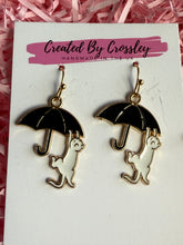 Load image into Gallery viewer, Umbrella Cat Charm Earrings
