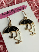 Load image into Gallery viewer, Umbrella Cat Charm Earrings

