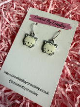 Load image into Gallery viewer, White Cat Charm Earrings
