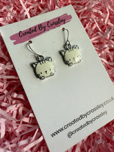 Load image into Gallery viewer, White Cat Charm Earrings
