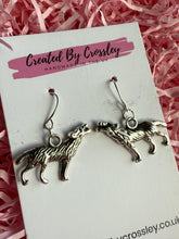Load image into Gallery viewer, Wolf Charm Earrings
