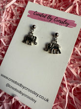 Load image into Gallery viewer, Mini Elephant Charm Stud Earrings
