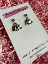 Load image into Gallery viewer, Mini Elephant Charm Stud Earrings
