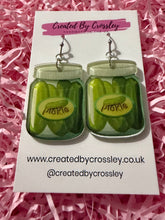 Load image into Gallery viewer, Pickle Jar Charm Earrings
