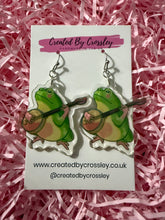 Load image into Gallery viewer, Guitar Frog Charm Earrings
