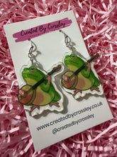 Load image into Gallery viewer, Guitar Frog Charm Earrings
