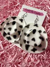 Load image into Gallery viewer, Large Black and White Cowboy Hat Charm Earrings
