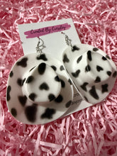 Load image into Gallery viewer, Large Black and White Cowboy Hat Charm Earrings
