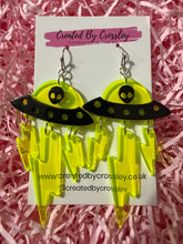 Load image into Gallery viewer, Alien Lightning Charm Earrings
