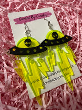 Load image into Gallery viewer, Alien Lightning Charm Earrings
