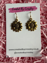 Load image into Gallery viewer, Sunflower Charm Earrings
