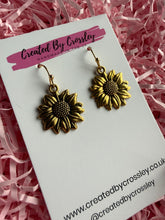 Load image into Gallery viewer, Sunflower Charm Earrings
