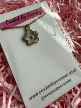 Load image into Gallery viewer, Purple Flower Charm Necklace
