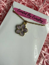 Load image into Gallery viewer, Purple Flower Charm Necklace
