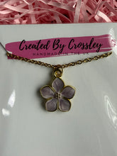 Load image into Gallery viewer, Purple Flower Charm Necklace
