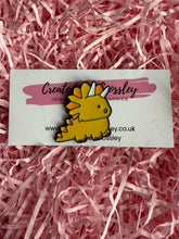 Load image into Gallery viewer, Yellow Dinosaur Pin Badge

