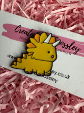 Load image into Gallery viewer, Yellow Dinosaur Pin Badge
