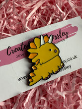 Load image into Gallery viewer, Yellow Dinosaur Pin Badge
