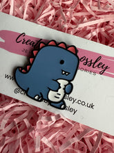 Load image into Gallery viewer, Blue Dinosaur Pin Badge
