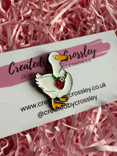 Load image into Gallery viewer, Strawberry Duck Pin Badge

