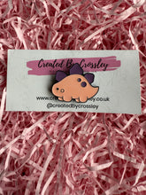 Load image into Gallery viewer, Pink Dinosaur Pin Badge
