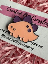 Load image into Gallery viewer, Pink Dinosaur Pin Badge
