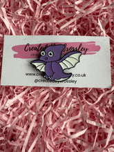 Load image into Gallery viewer, Purple Dinosaur Pin Badge
