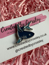Load image into Gallery viewer, Sparkly Shark Pin Badge

