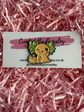 Load image into Gallery viewer, Leafy Axolotl Pin Badge
