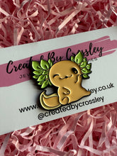 Load image into Gallery viewer, Leafy Axolotl Pin Badge
