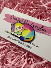 Load image into Gallery viewer, Colourful Cat Pin Badge
