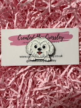 Load image into Gallery viewer, White Dog Pin Badge

