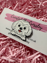 Load image into Gallery viewer, White Dog Pin Badge
