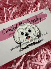 Load image into Gallery viewer, White Dog Pin Badge
